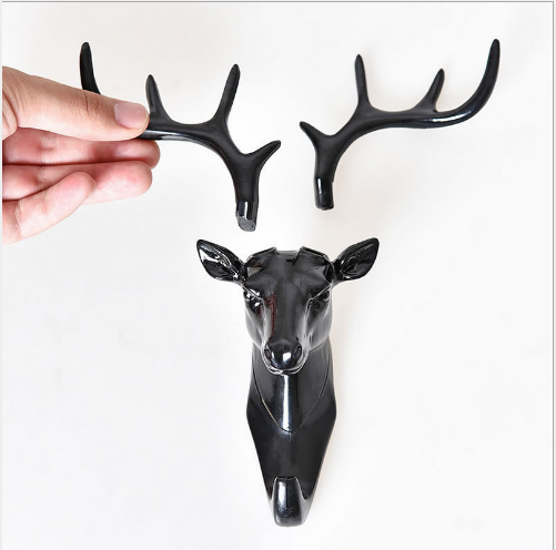 Creative lovely antler hook Nordic wall hanging hole-free after entering the door wall strong viscose key rack