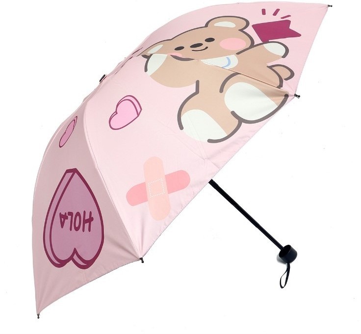 Manufacturers sell new products directly and sell cartoon beauty girl bear folding anti-UV sun umbrella