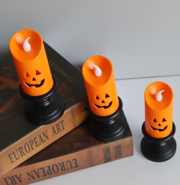 Halloween jack-o '-lantern new decorative candlestick wind lamp LED electronic candle light