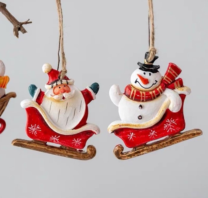 Christmas resin handicrafts Christmas tree pendants European-style retro country Christmas decorations