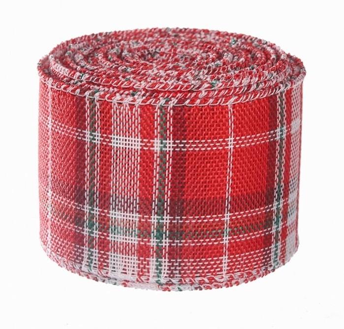 Christmas plaid ribbon Christmas decoration DIY bow ribbon