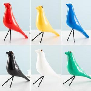 Wooden bird furnishings pure hand-painted bird living room decorations for home window counters