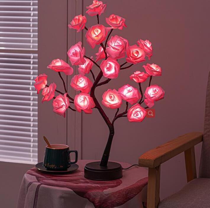 Atmosphere lanterns removable Valentine's Day night lights Christmas decoration rose LED tree lights