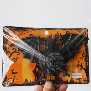 Halloween glow bat light new seven-color gradient plastic bat pendant hanging decoration