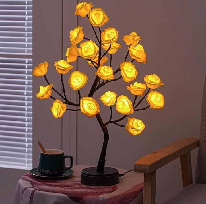 Atmosphere lanterns removable Valentine's Day night lights Christmas decoration rose LED tree lights