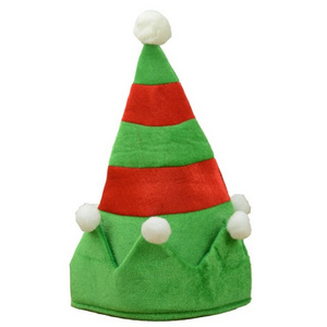 Christmas decorations Halloween flannelette red and green elf hats for Christmas cute and weird parties