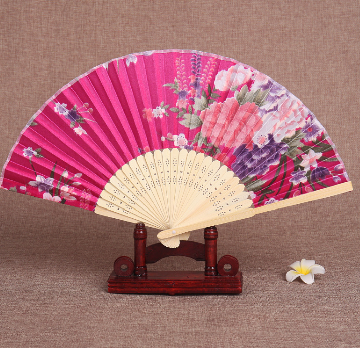 Hand Fan Logo Bamboo Promotional Gift Portable Custom Printed Folding Advertising Brand Summer Business Folk Handmade Retro fan