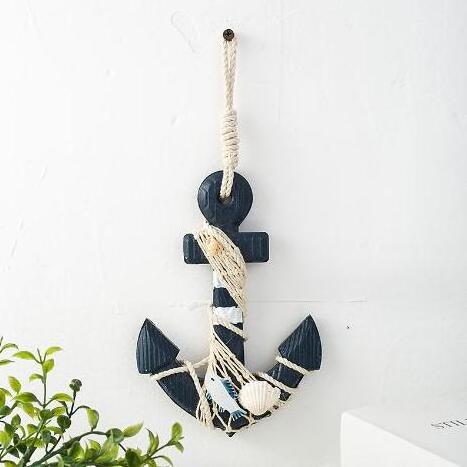 Mediterranean style wooden anchor hook bedroom study door back coat hook wall decoration wall hanging wall decoration