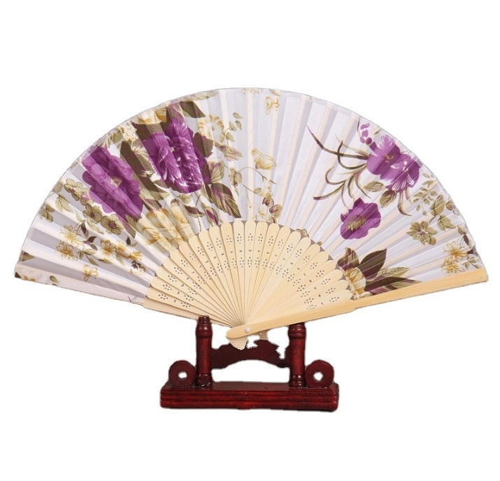 Hand Fan Logo Bamboo Promotional Gift Portable Custom Printed Folding Advertising Brand Summer Business Folk Handmade Retro fan