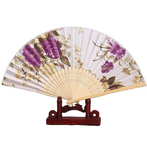 Hand Fan Logo Bamboo Promotional Gift Portable Custom Printed Folding Advertising Brand Summer Business Folk Handmade Retro fan