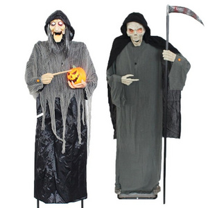 Halloween decoration props electric voice control death witch scarecrow decorated haunted house bar LED electronic toys