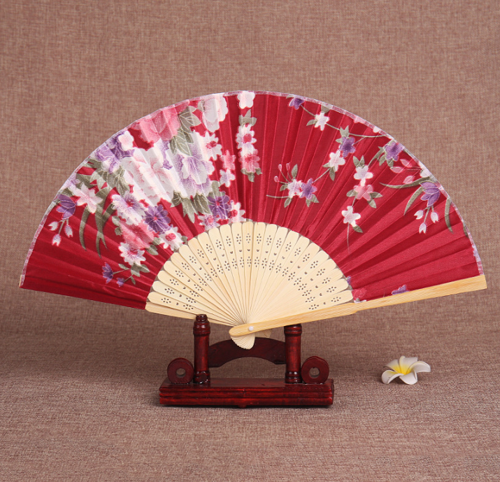 Hand Fan Logo Bamboo Promotional Gift Portable Custom Printed Folding Advertising Brand Summer Business Folk Handmade Retro fan