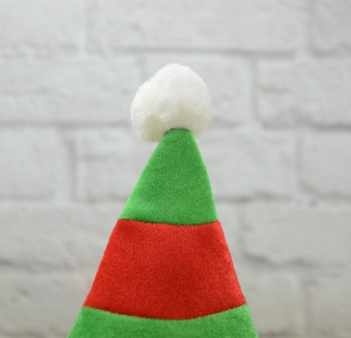 Christmas decorations Halloween flannelette red and green elf hats for Christmas cute and weird parties