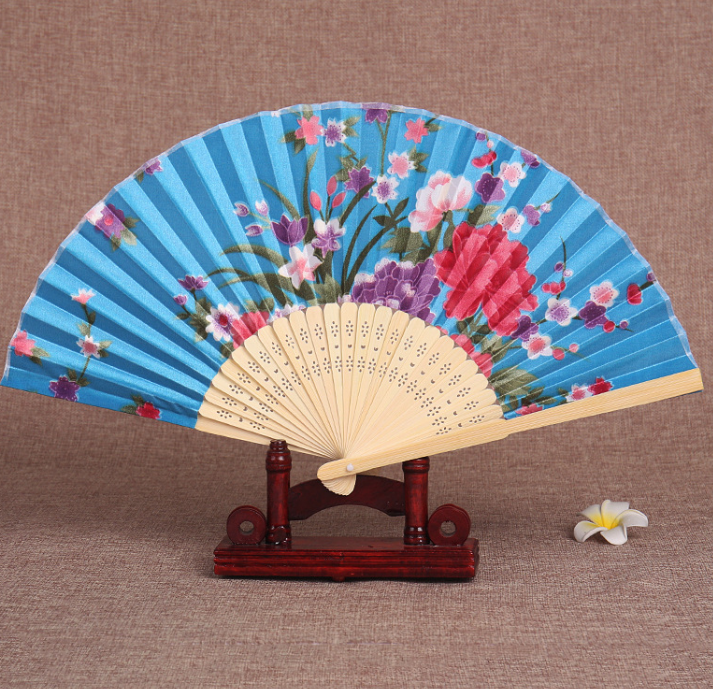 Hand Fan Logo Bamboo Promotional Gift Portable Custom Printed Folding Advertising Brand Summer Business Folk Handmade Retro fan