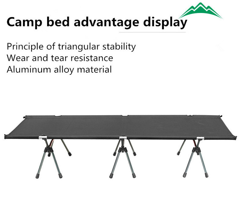 Top quality customized adjustable height Outdoor folding camping bed cot tent cot for travel