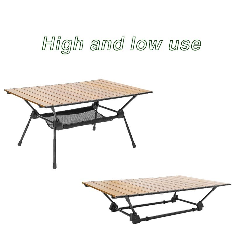 New Arrival portable adjustable height outdoor aluminum folding camping picnic table