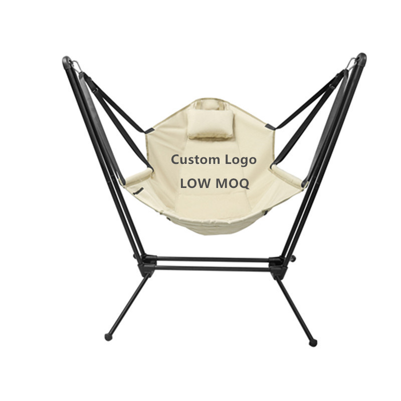 Outdoor Aluminum swing egg hanging chair Lazy chair custom logo camping beach Moon chair for garden