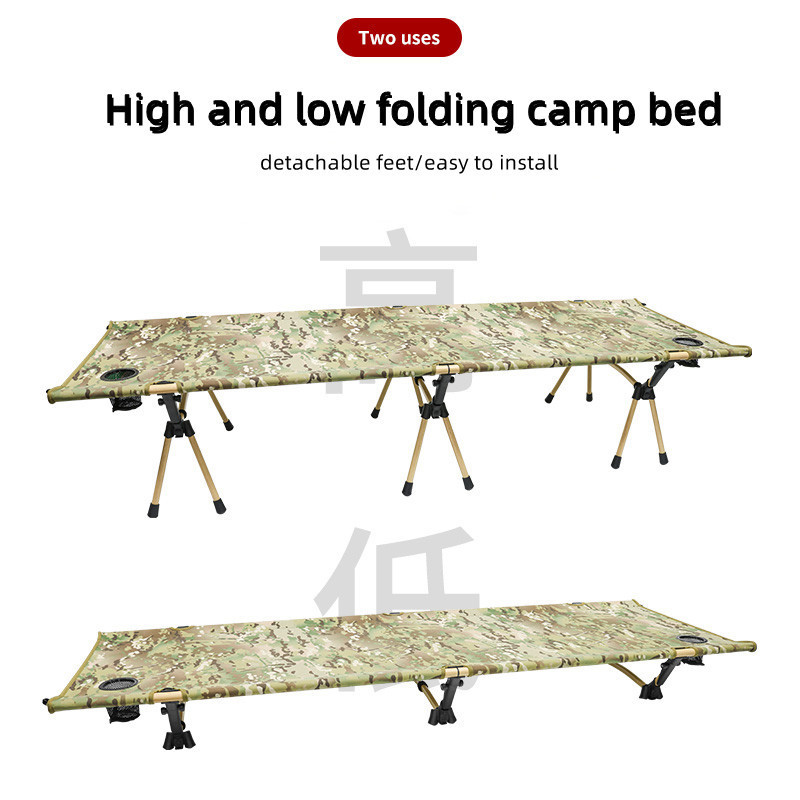 Wholesale Portable Outdoor Large  camouflage Bed Folding Travel Camping Bed