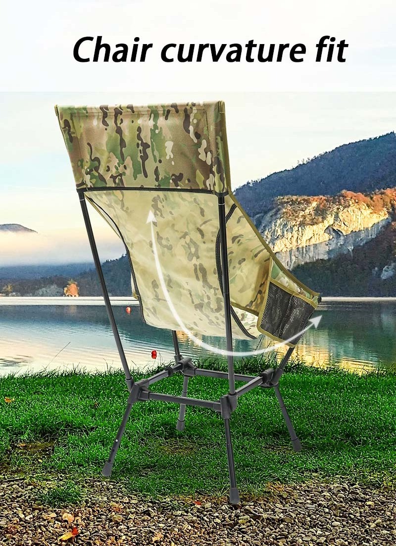 Ultralight Folding Camping Moon Chair Portable Outdoor Furniture Travel Beach Hiking Fishing Backrest Seat Chair with Cushion