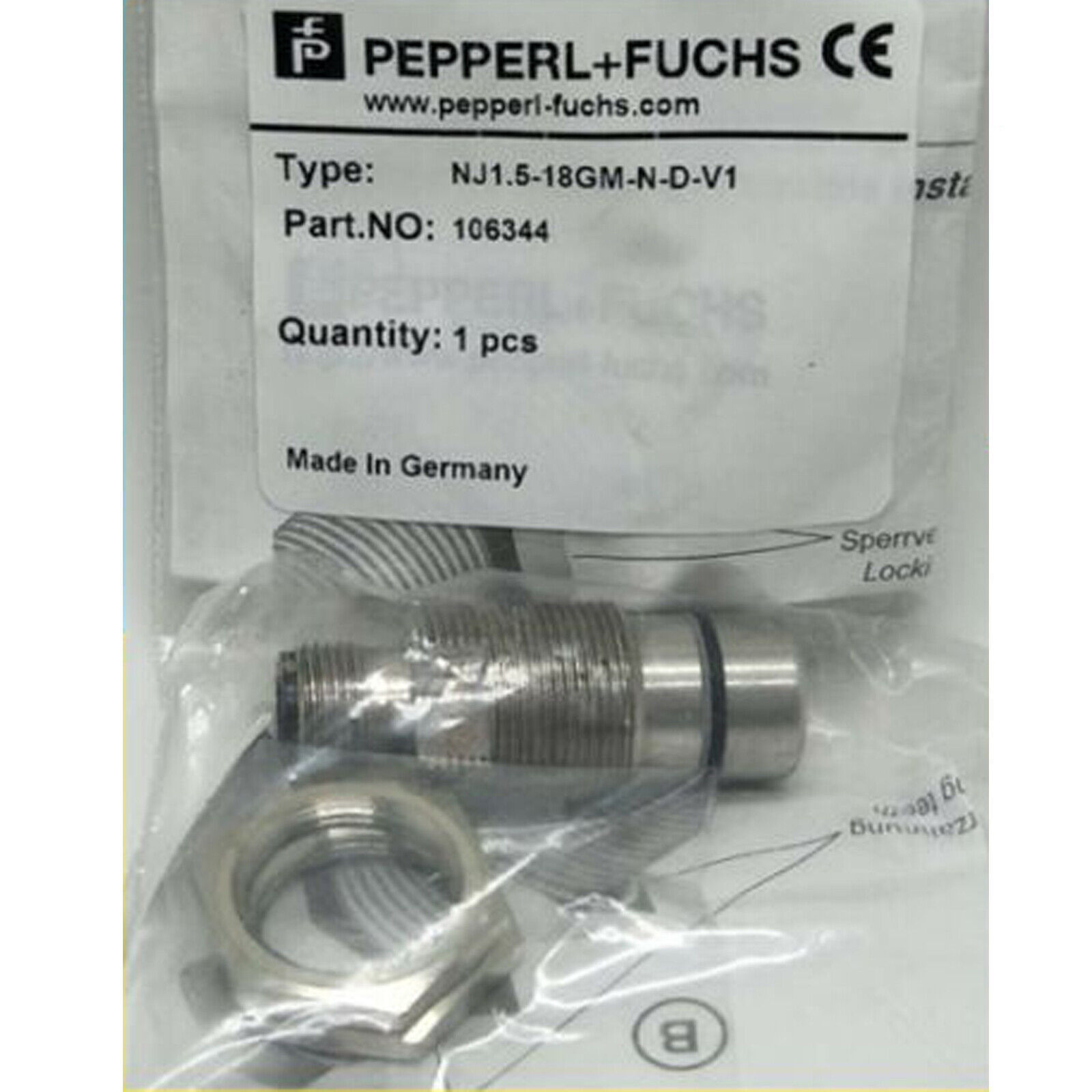 New In Box Pepperl+Fuchs NJ1.5-18GM-N-D-V1 Proximity Switch