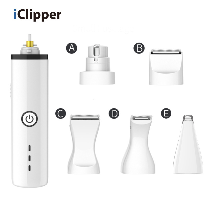 Iclipper-N6 USB 5 in 1 Cordless Dog Clippers for Small Pet Hair Grooming Trimmer low noise pet trimmer and nail grinder