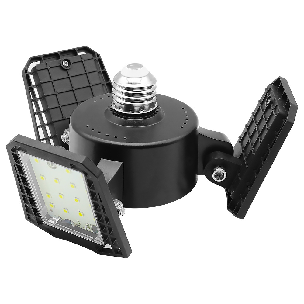 3000LM 6500K Super Bright with 3 Adjustable Panels E26/E27 Screw Deformable microwave induction led garage work lighting