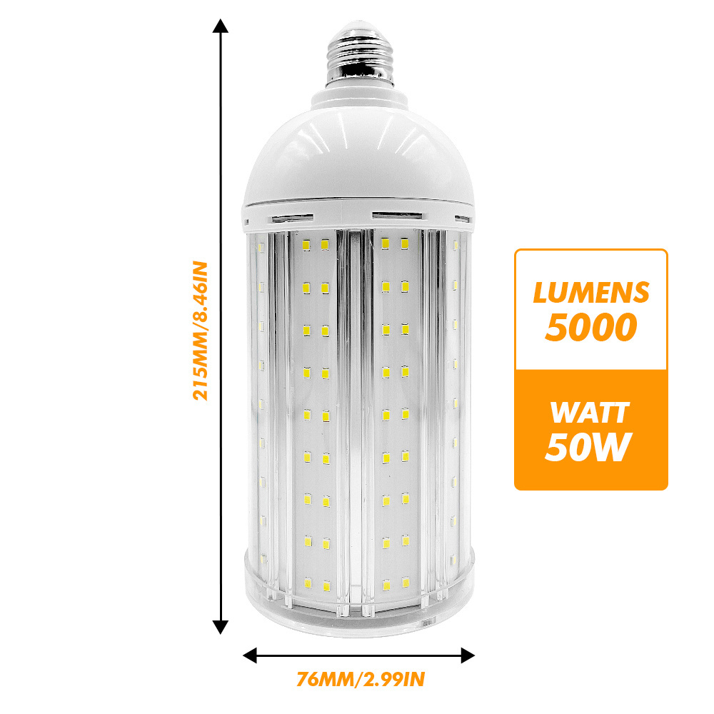 50W 5000 lumens, 5000K daylight E26 base energy-saving indoor outdoor garage workshops warehouses led corn light