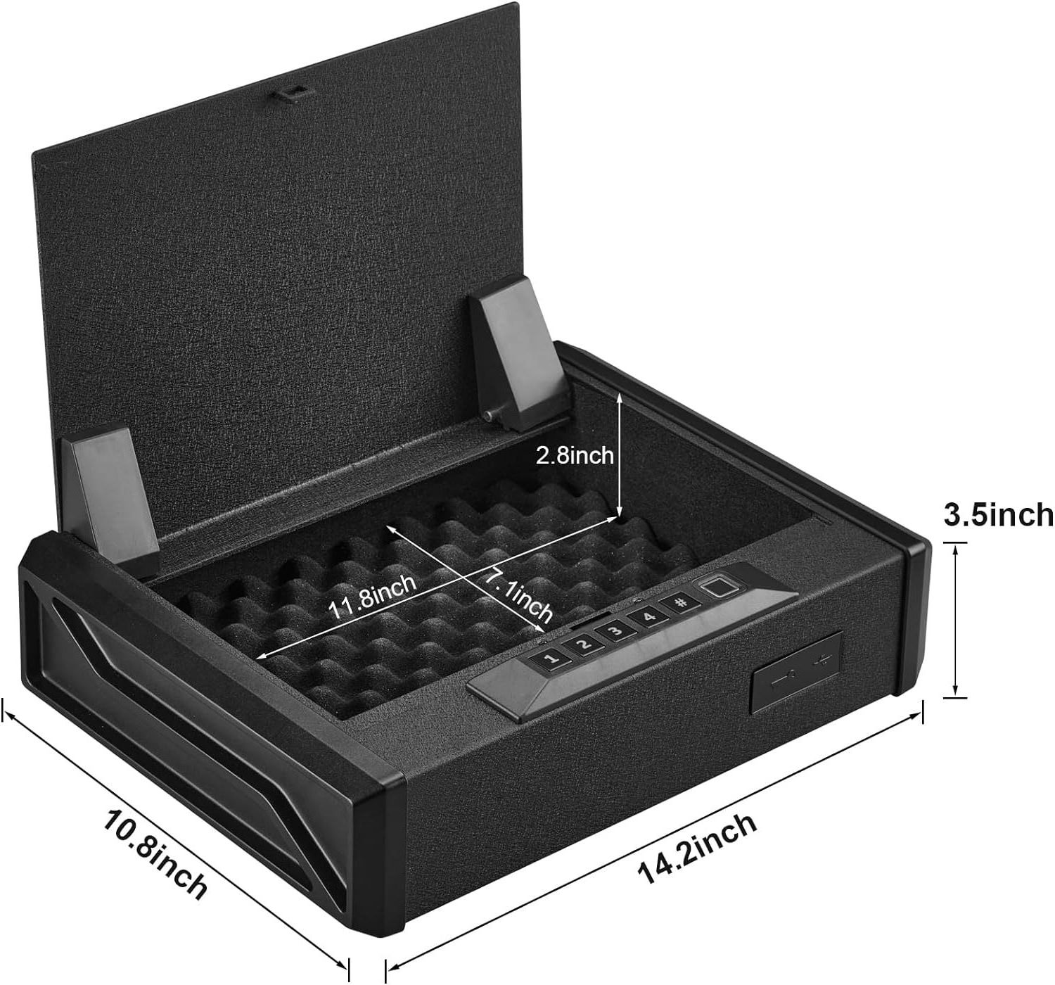 T2 Safety Device Gun Safe Box Hidden Portable Hand Gun  Safe Fingerprint Biometric Gun Safe