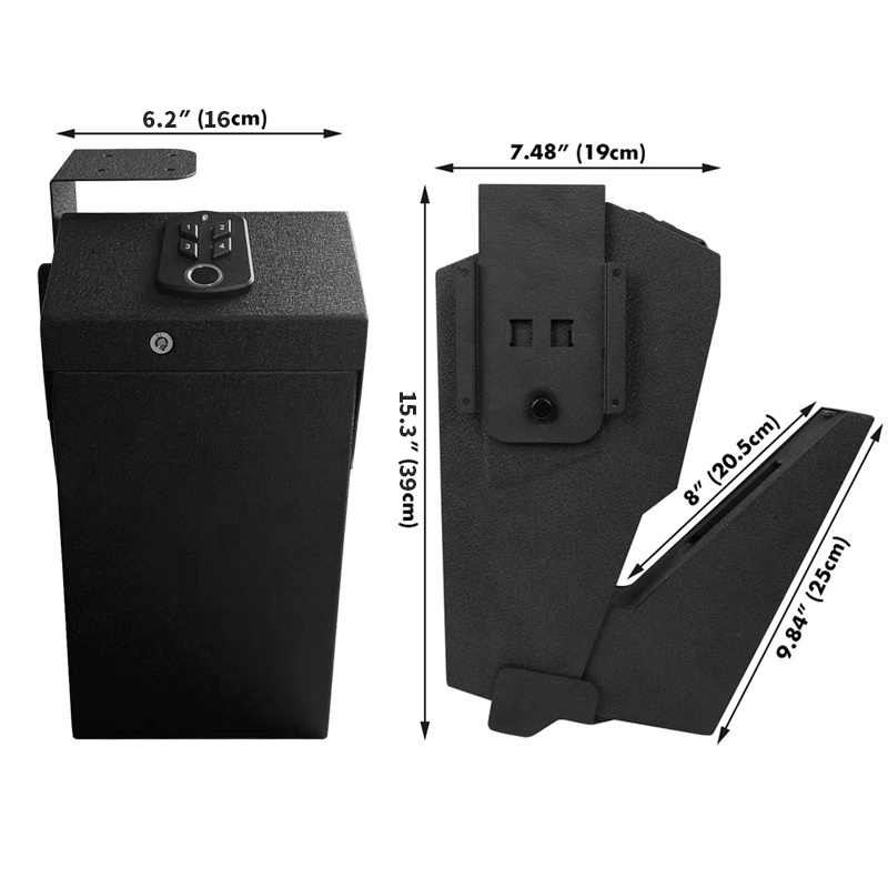 Double gun case Safe for Two gun  box Biometric Fingerprint  Hand gun auto-open steel storage Safe box