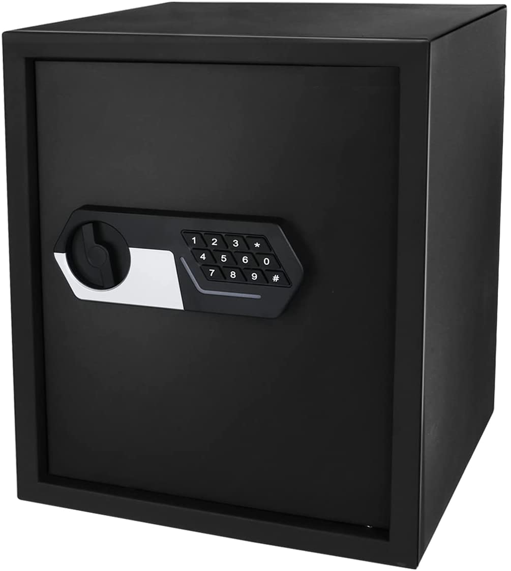 Cabinet Safe Box with Digital Keypad  Double Keys Security Money Lock Box for Home Hotel Office Business Jewelry Gun Cash