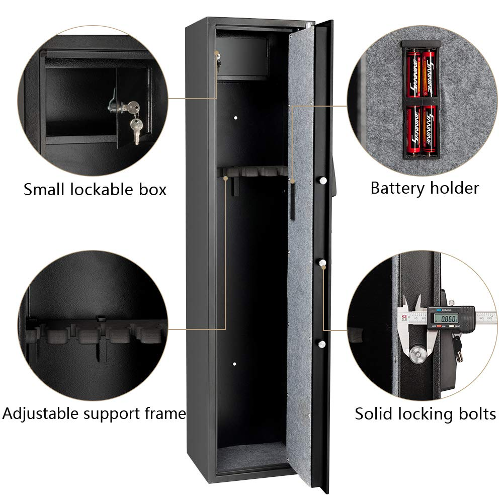 Factory direct sales mechanical key lock 5 Guns High Security Fire proof cabinet Metal  Cabinet  Gun Safe locker