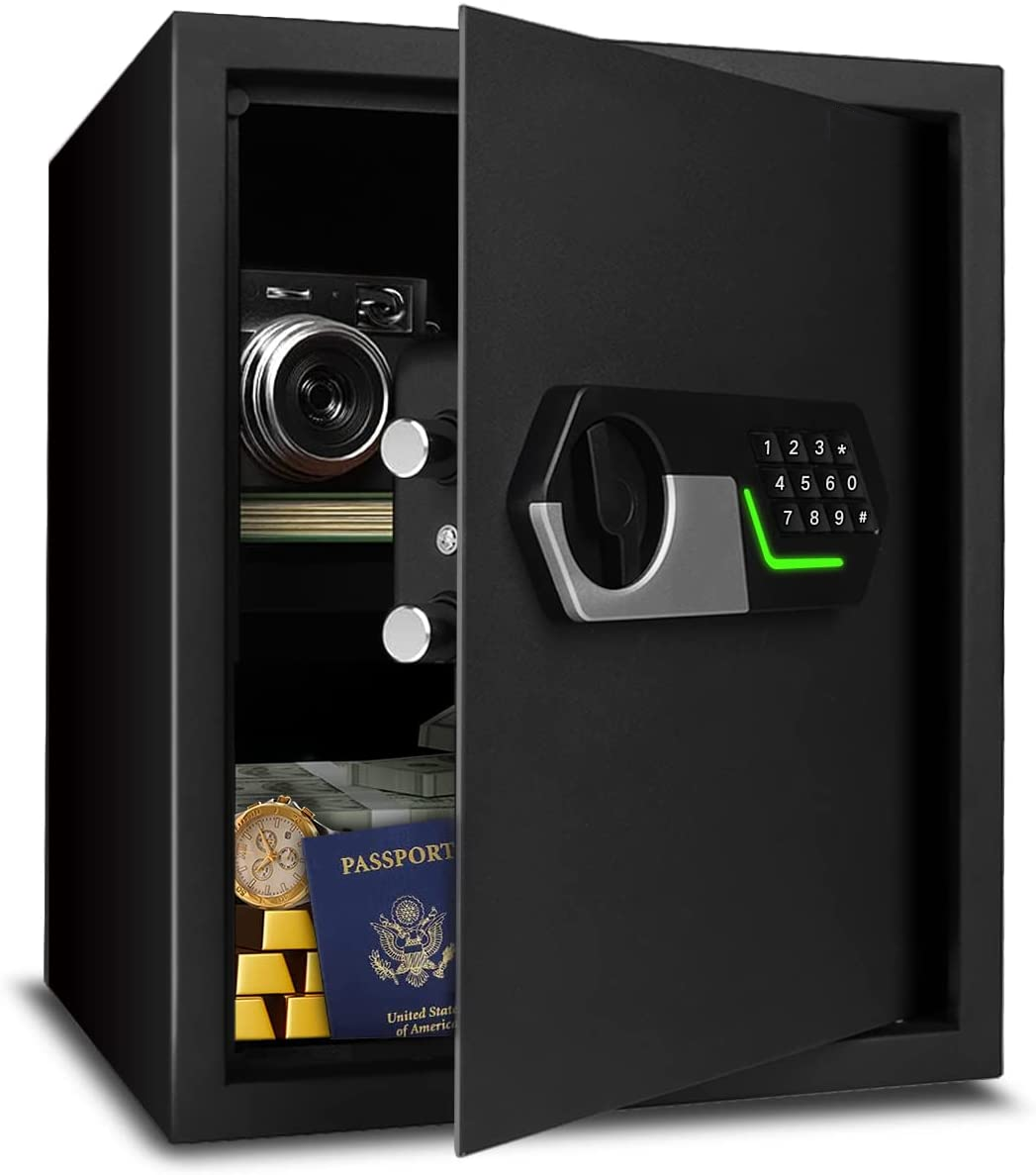 Cabinet Safe Box with Digital Keypad  Double Keys Security Money Lock Box for Home Hotel Office Business Jewelry Gun Cash