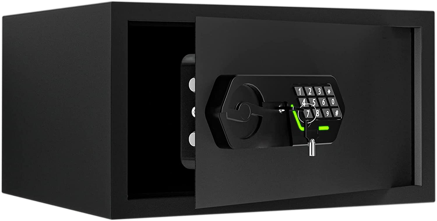 Cabinet Safe Box with Digital Keypad  Double Keys Security Money Lock Box for Home Hotel Office Business Jewelry Gun Cash