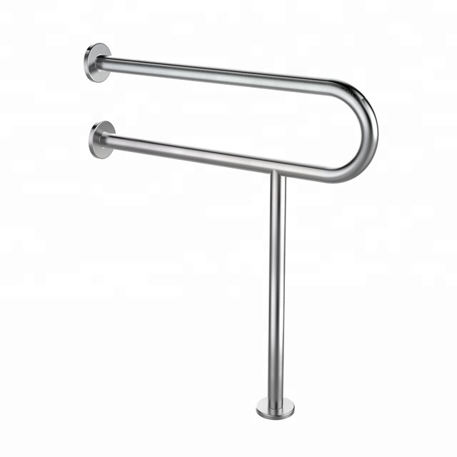 Cubilox Stainless Steel 304 Disabled Toilet U Shaped  Handle Wall Mounted Swing Up Grab Bars  Free-obstacle Handrail