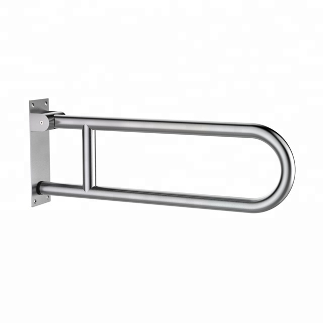 Cubilox Stainless Steel 304 Disabled Toilet U Shaped  Handle Wall Mounted Swing Up Grab Bars  Free-obstacle Handrail