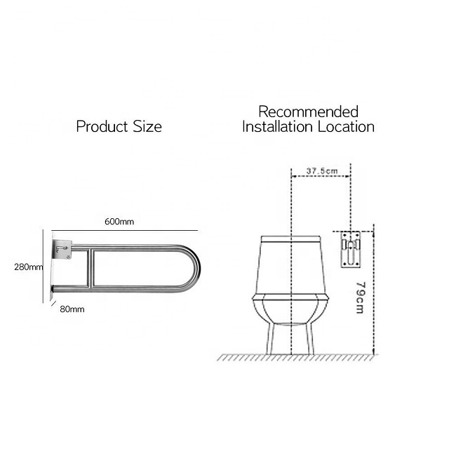 Folding Handicap Grab Bar Rail Toilet Handrails Bathroom Support Safety Rail Bathroom Accessories For Elderly Bariatric Disabled