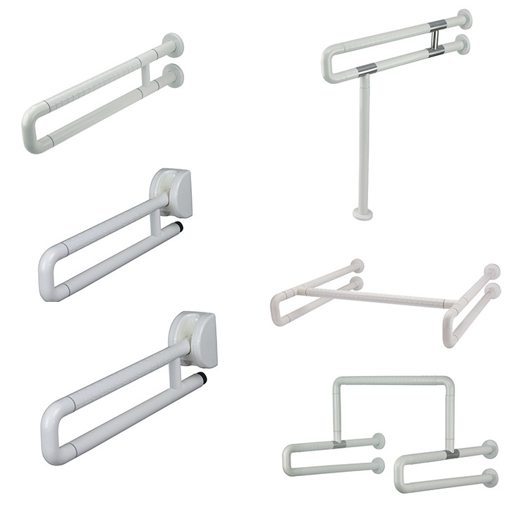 Cubilox Wall Mounted Swing Up ABS SS201 Safty Grab Bar with Spring Function