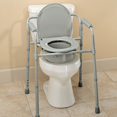 Rehabilitation Therapy Supplies Commode Toilet Chair, Elderly Disabled Bath Toilet Commode Chair