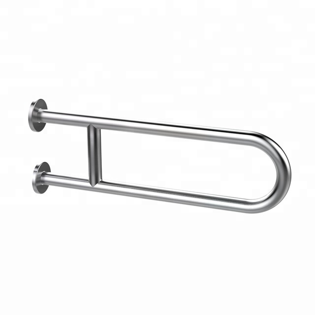 Cubilox Stainless Steel 304 Disabled Toilet U Shaped  Handle Wall Mounted Swing Up Grab Bars  Free-obstacle Handrail