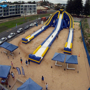 Factory PVC Giant Inflatable Water Slide Trippe Lane,  Enormous Inflatable Water Drop Slide