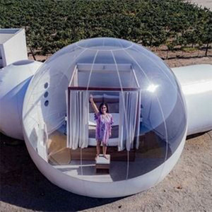 Outdoor Hotel Inflatable Glamping Geodesic House Clear Camping Bubble Big Dome Tent