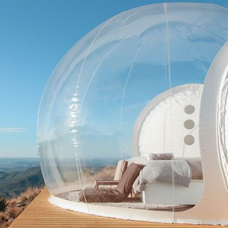 Outdoor Hotel Inflatable Glamping Geodesic House Clear Camping Bubble Big Dome Tent