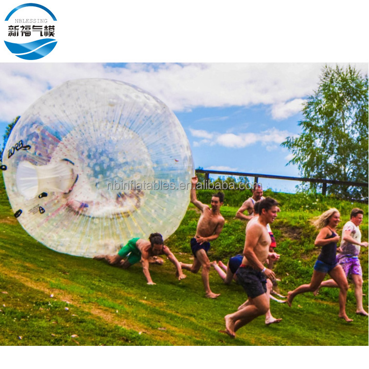 Giant inflatable clear body zorb human hamster ball,large tpu inflatable zorbing ball for adult