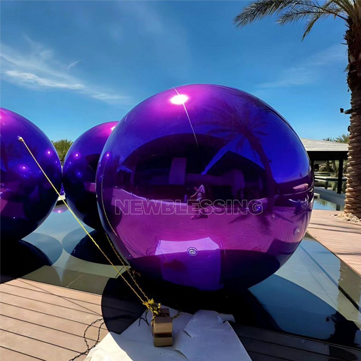 Inflatable Metallic Ball Decorative Inflatable Mirror Ball Metallic Balloons Big Shiny Giant Inflatable Balls