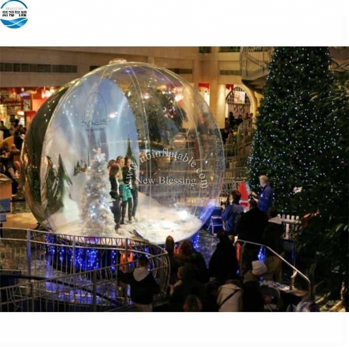 Factory high-quality customized Christmas decoration giant inflatable snow globe, customize background printing globe