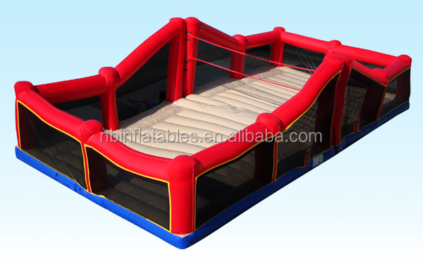 Funning inflatable bungee jumping run trampoline sport arena,game inflatable giant basketball target for sale