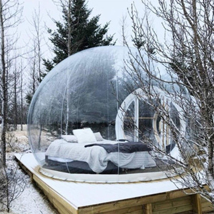 Outdoor Hotel Inflatable Glamping Geodesic House Clear Camping Bubble Big Dome Tent