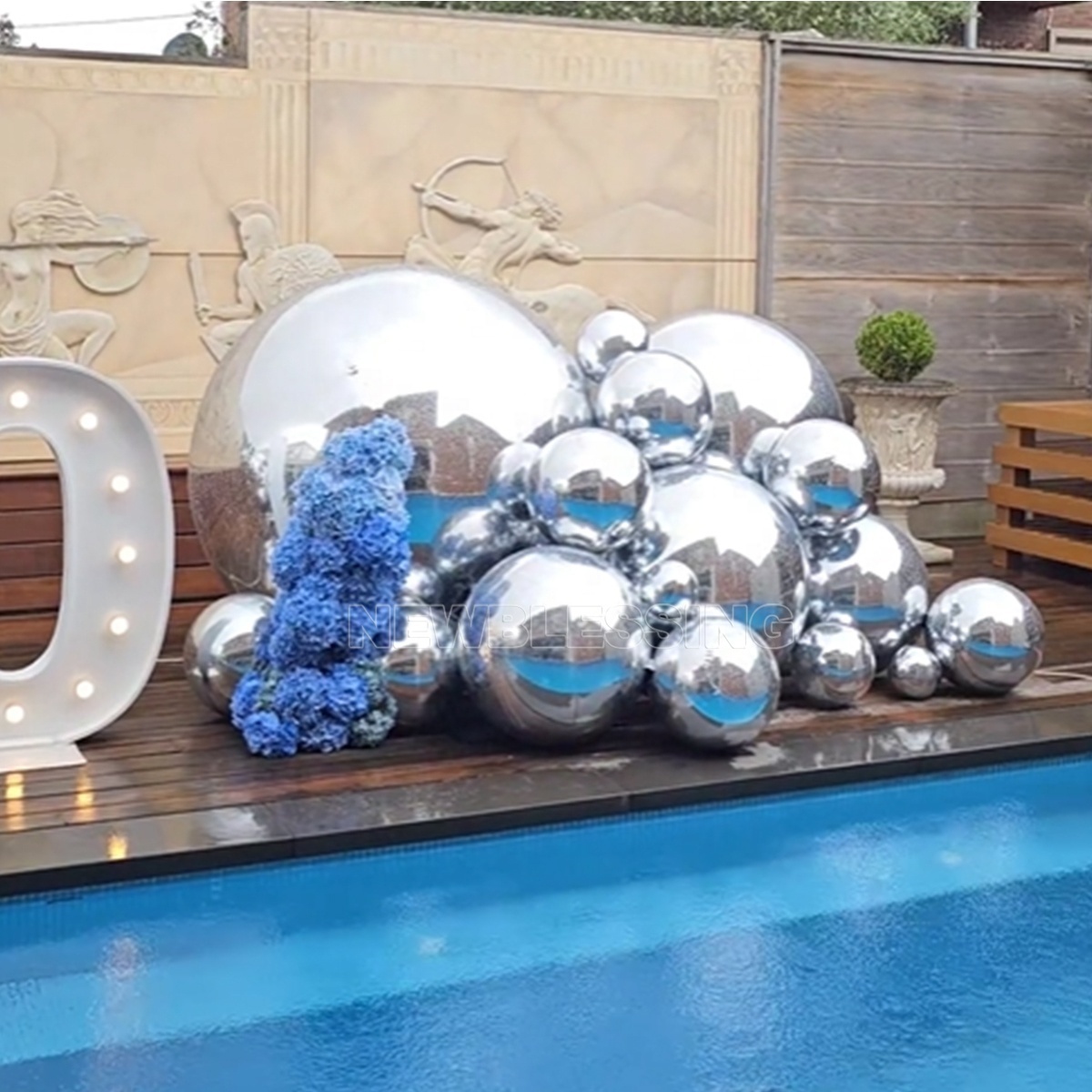 Inflatable Metallic Ball Decorative Inflatable Mirror Ball Metallic Balloons Big Shiny Giant Inflatable Balls