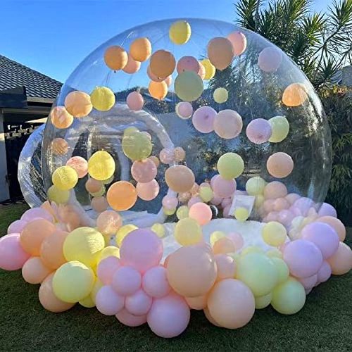 Outdoor Giant Transparent Inflatable Crystal Dome Bubble Tent Heated Inflatable Bubble Tent With Balloons