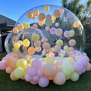 Outdoor Giant Transparent Inflatable Crystal Dome Bubble Tent Heated Inflatable Bubble Tent With Balloons